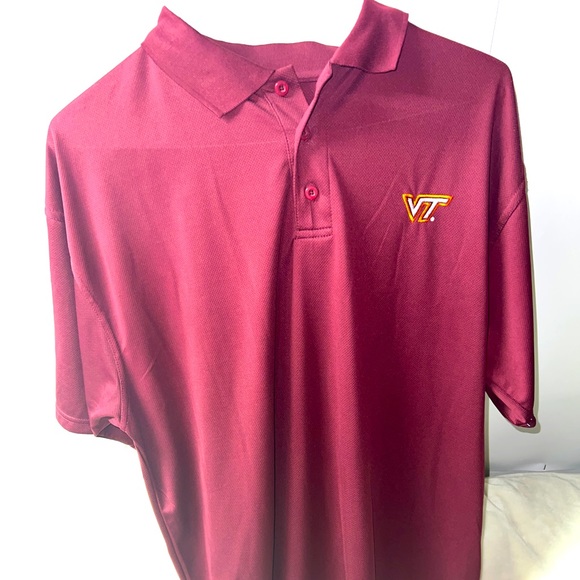 VIRGINIA TECH HOKIE J. AMERICA ATHLETIC MEN’S GOLF POLO SHIRT SIZE XL MAROON - Picture 1 of 4